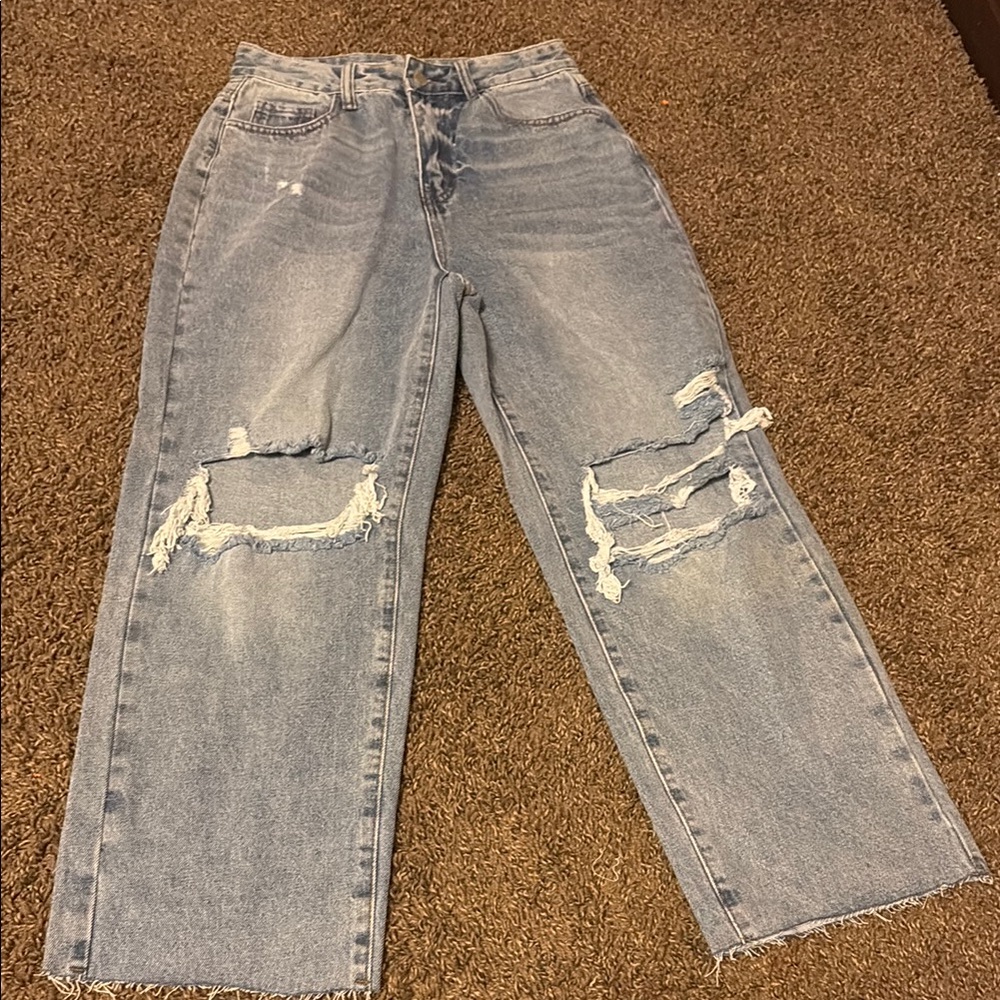 Distressed Blue Women's Jeans